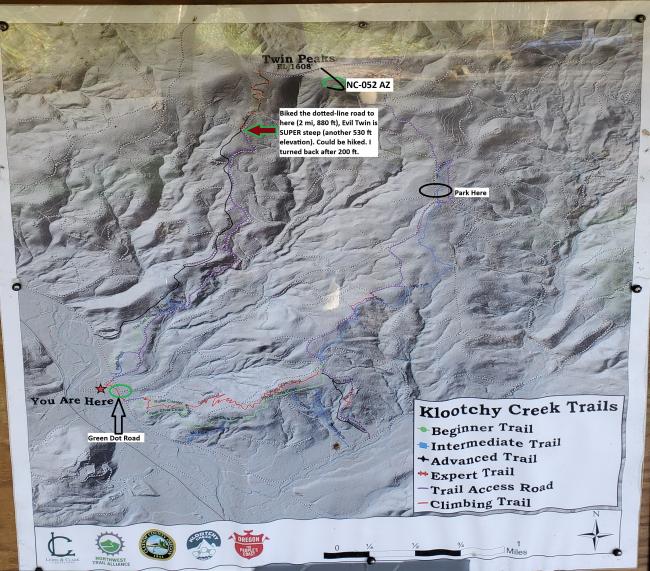 Annotated Klootchy Creek Trails Map