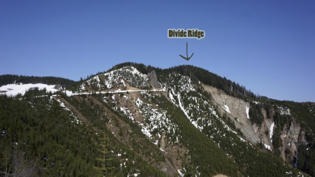 The summit behind the trees