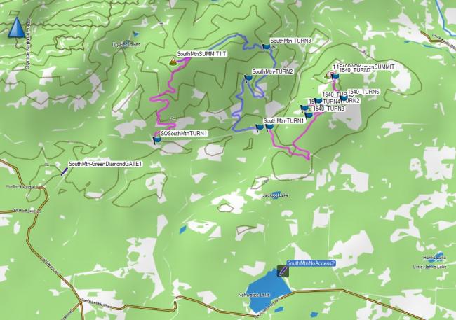 Planned routes with blocked access shown Planned routes with blocked access shown