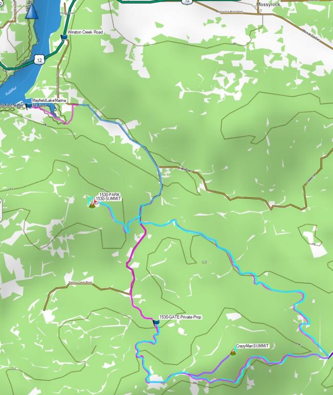 Crazy Man Mtn and 1570 drive routes