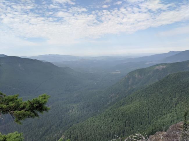 The ridge, and the false summit at 4100', have the best views