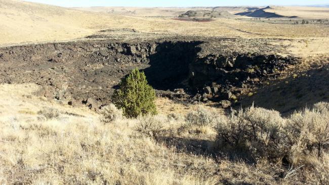 Volcanic feature on route