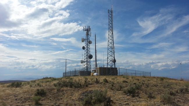 Looking back at the summit from the operating position