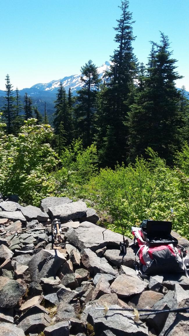 Outerson Mountain summit and Mount Jefferson