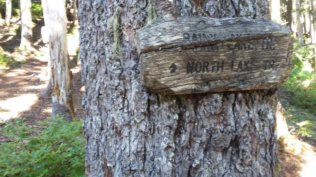 Rainy Lake Trail Sign at "Trailhead"