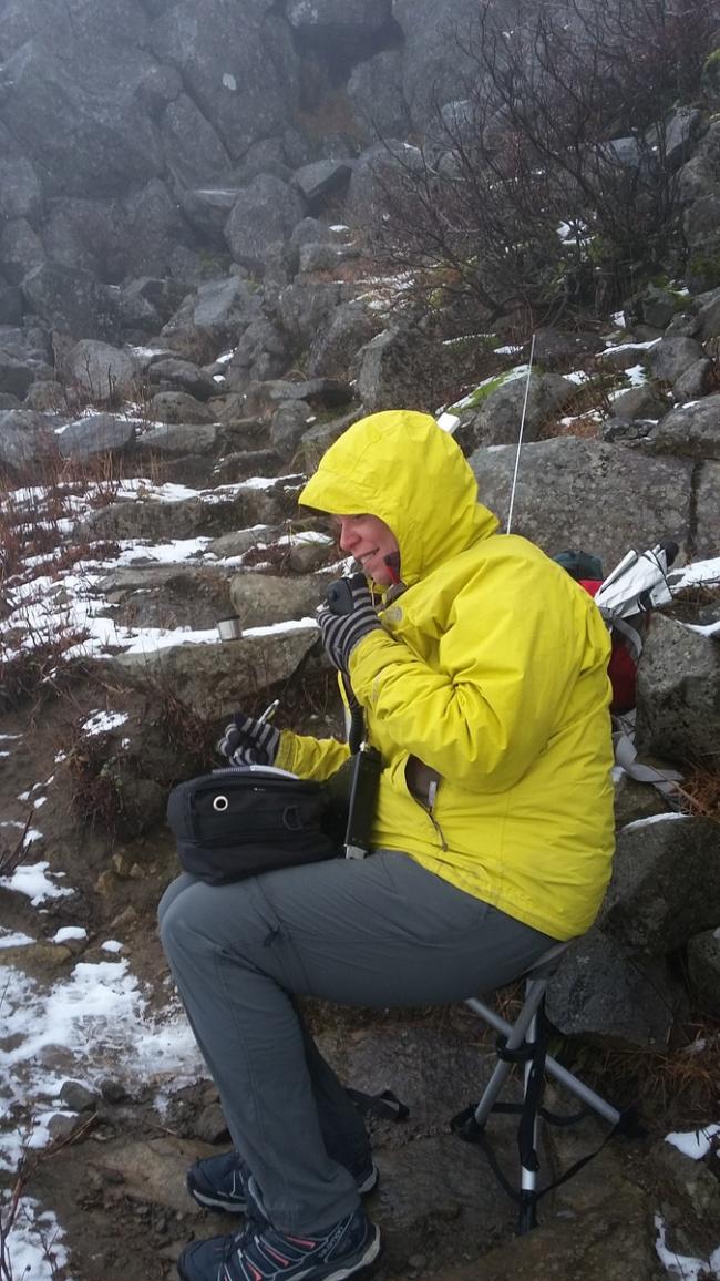 Operating from the base of the summit pinnacle