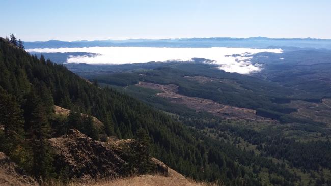 Inland clouds as seen from Saddle Mtn hike