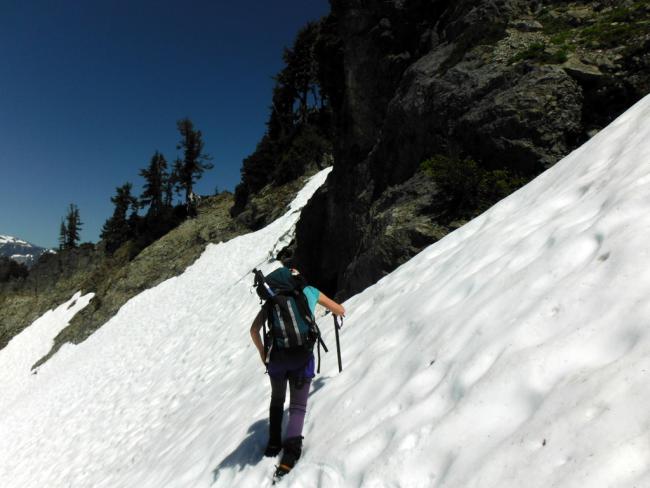 Leading the traverse for Stevens