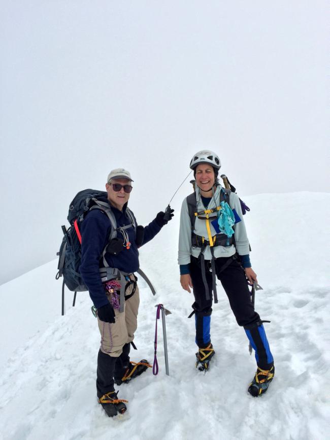 On the summit - radio in hand