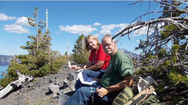 Paula and Mike on the caldera rim