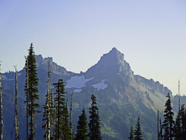 The Castle and Pinnacle Peak on the right viewed from Paradise Area