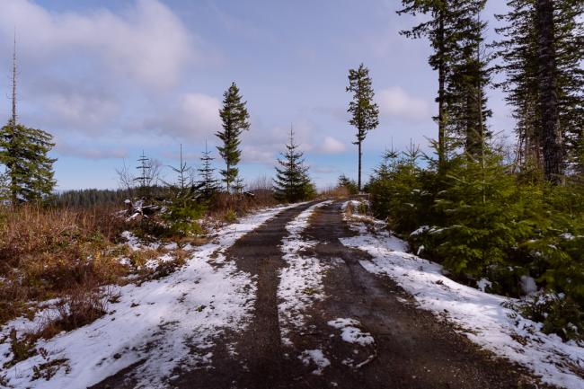 Road to summit with some snow