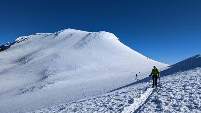 View of the true summit in daylight