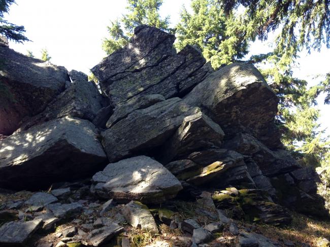 Rock on smaller, first summit