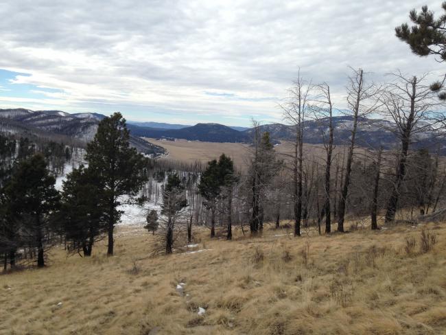 Beautiful, open terrain heading up, Valle caldera below