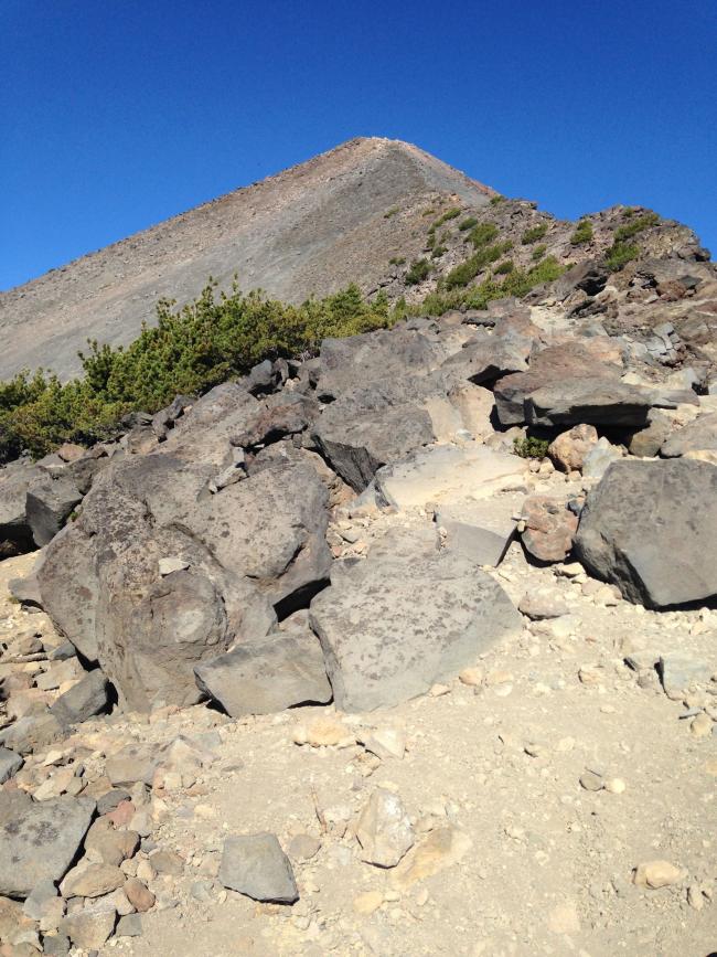 Looking up ridge towards summit