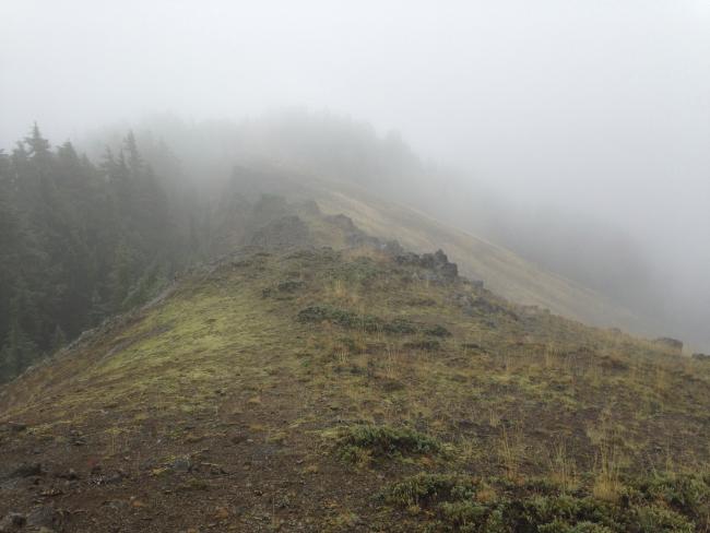 ridge top on returning, weather improving ridge top on returning, weather improving