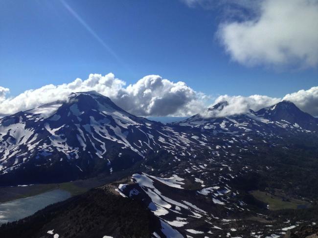 Souh Sister and Green Lakes from summit