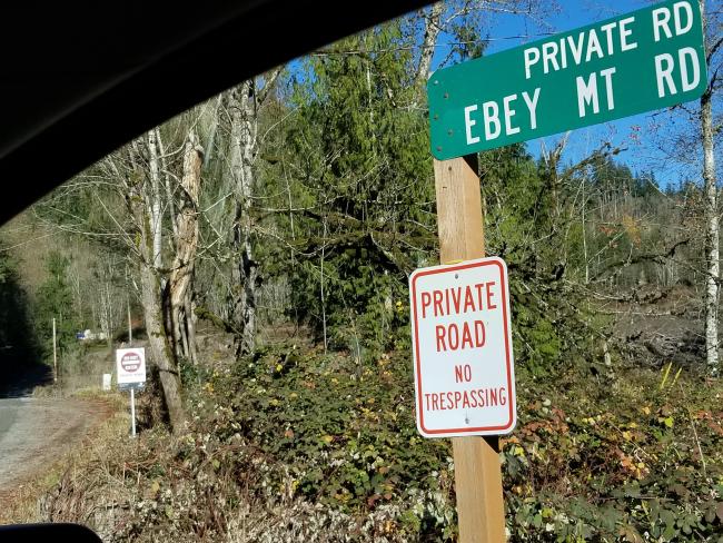 Signs at Ebey Mt Rd