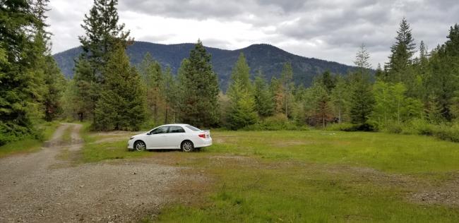 Parking area, if want to hike up road to summit