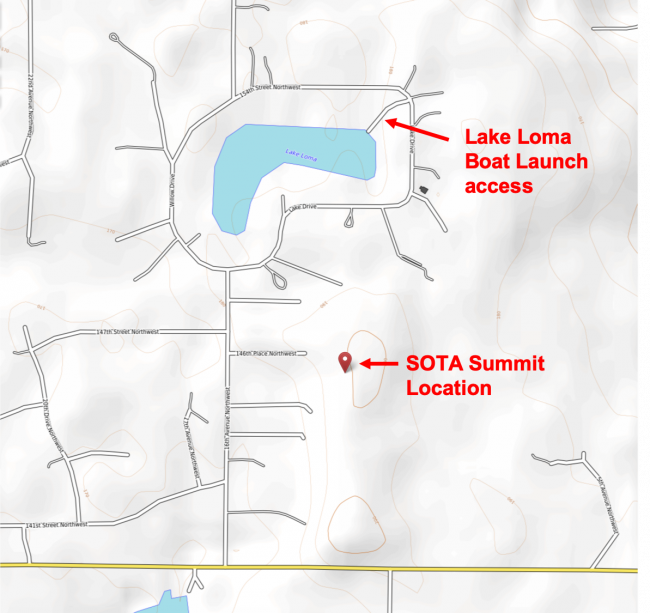 Public Loma Lake boat access is just northeast of SOTA summit