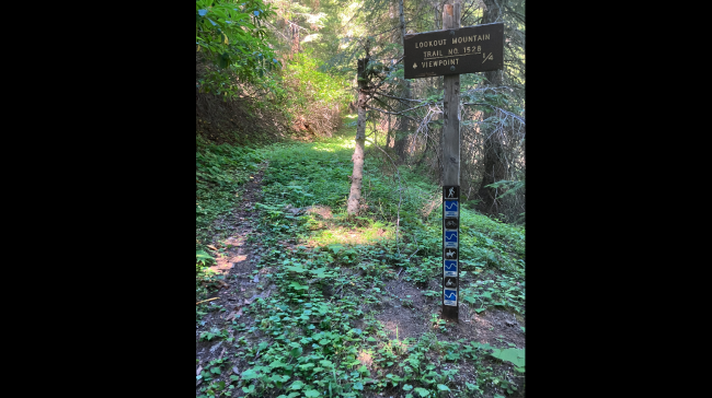 Lookout Mount trail sign Lookout Mount trail sign