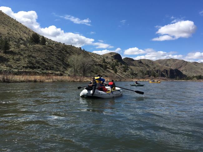 Rafting down the John Day River, Central Oregon